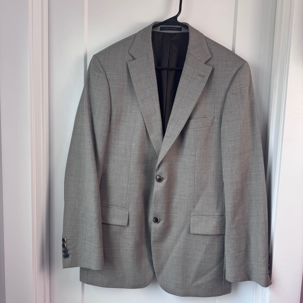 BOSS Hugo Boss Pasini1 Virgin Wool Blazer Sport Coat Brown Gray 40R